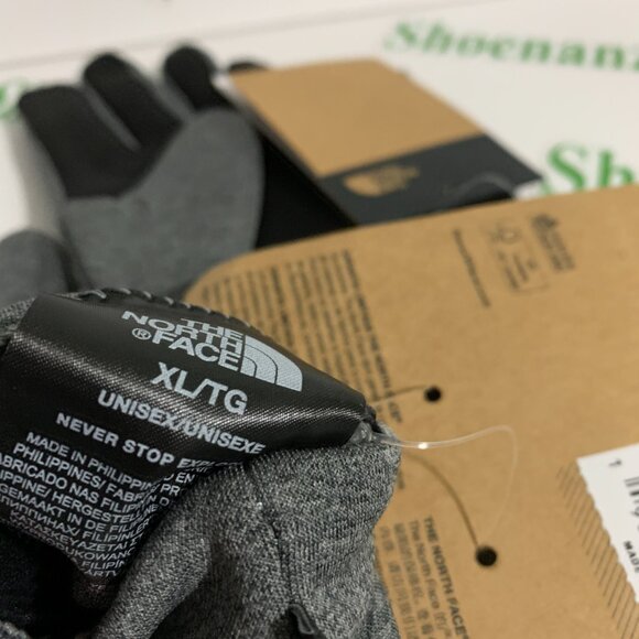The North Face Gloves Etip Recycled Gripper Dot Gray Black Mens Womens XL - Picture 7 of 7